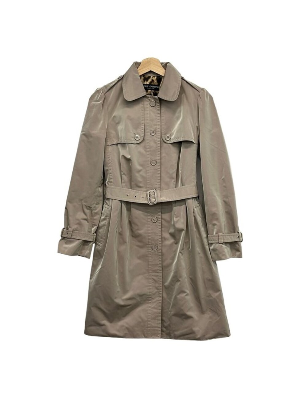 Dolce & Gabbana Coat 38 S Gray Beige Long Sleeve Spring Autumn